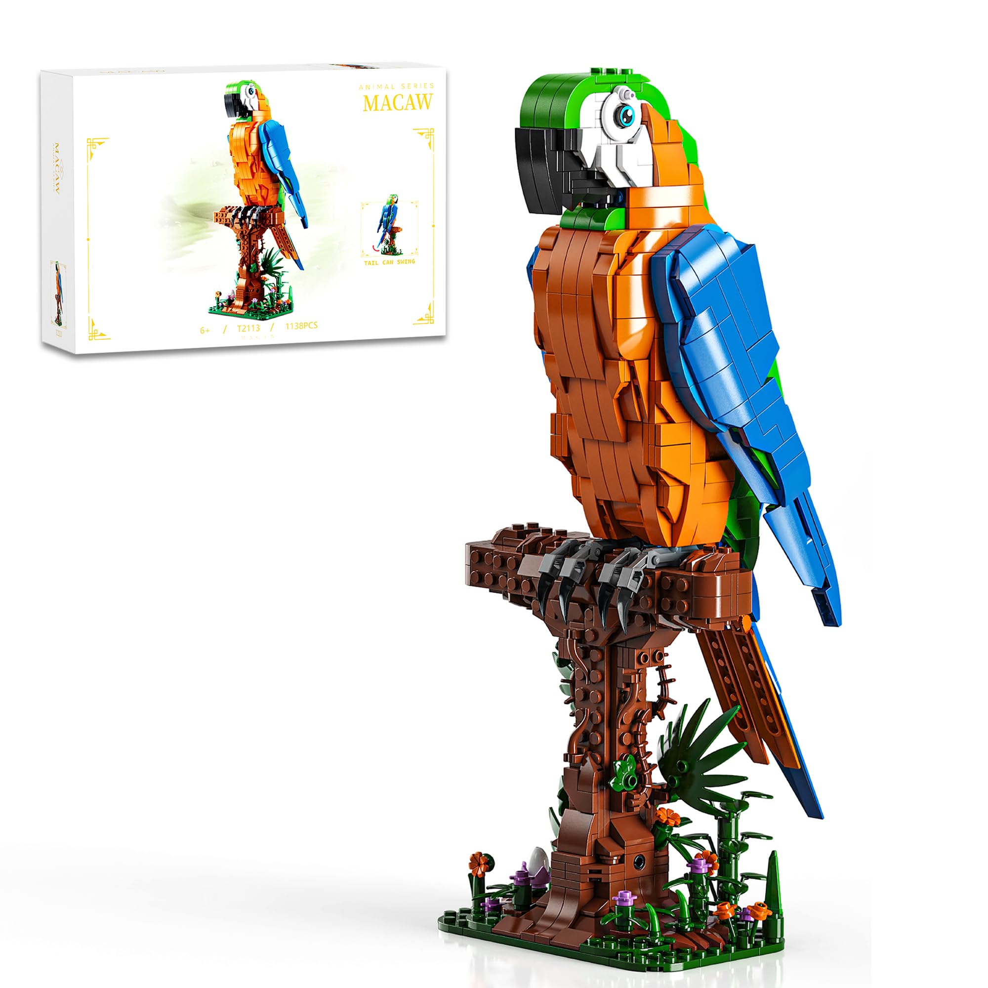 Amazon.com: EITOLNR Macaw Parrot Building Sets, 1138 PCS Bird
